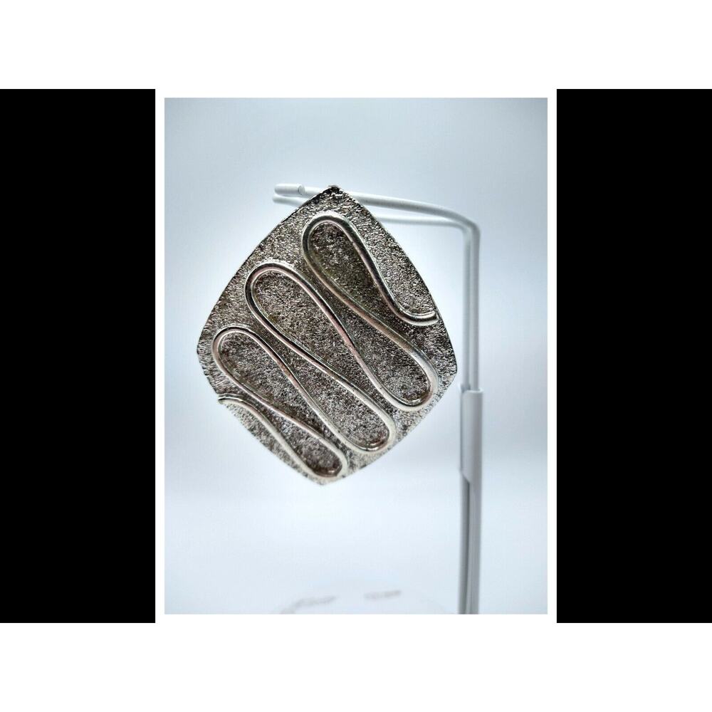 Vtg Sarah Coventry “Silvery Nile” Silver Tone Brooch Pendant Signed 3″ Jewelry